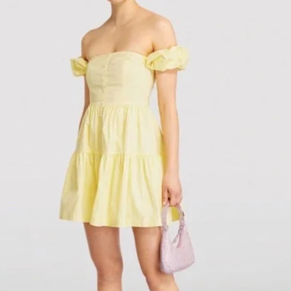 Yellow Staud Elio mini dress NWOT